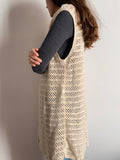 Gilet lungo panna traforato