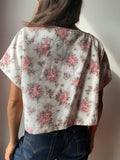 PRE ORDINE  T-shirt Leggerissima con tasche • rosa quadretti e fiori