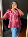 Camicia doppio petto rosa lurex