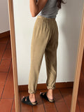 Pantalone beige viscosa