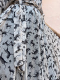 Abito lungo con cintura zebre