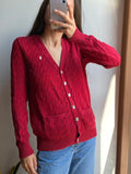 Cardigan Ralph Lauren intrecciato rosso