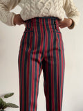 Pantalone di lana a righe rosse