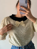 Maglione giapponese con colletto e fiocco