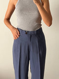 Pantalone blu misto seta