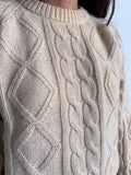 Maglione in lanona panna intrecciato