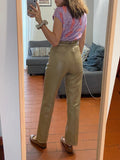 Pantaloni di pelle a vita alta