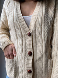 Cardigan panna con tasche