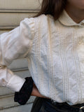 Camicia panna con colletto piccolo