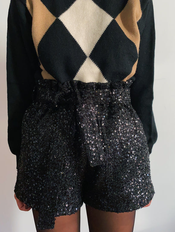 PRE ORDINE • Pantaloncino nero paillettes