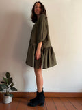 Chemisier ampio corto verde militare