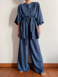 Kimono cupro denim