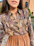 Camicia beige a fantasia