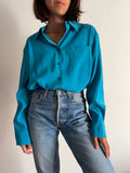 PRE ORDINE • Camicia cupro turchese