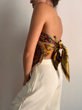 Maxi foulard di seta paisley oro