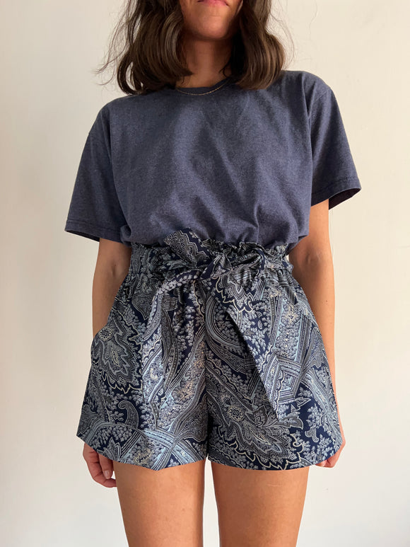 Pantaloncino denim paisley