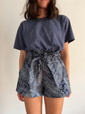 Pantaloncino denim paisley
