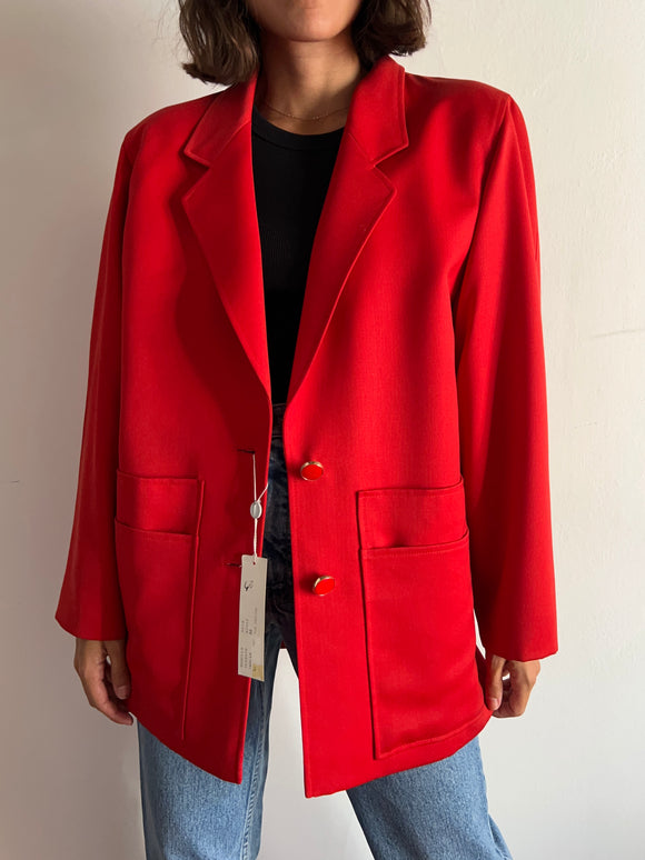 Blazer rosso con doppia tasca