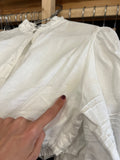 Camicia bianca crop in cotone grezzo