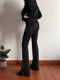 Pantalone a zampa nero lurex