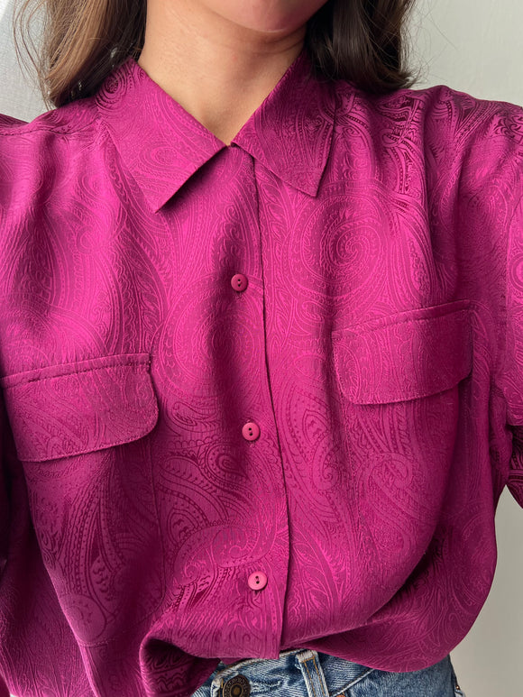 Camicia di seta ciclamino